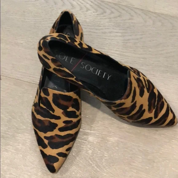 Sole Society Leopard Print Flats - Picture 2 of 4